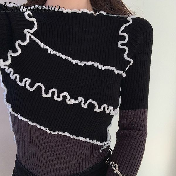 kimutomo fungus patchwork knitted sweater women o-neck long sleeve slim contrast color panelled ladies hong kong style 210521, White;black
kimutomo fungus patchwork knitted sweater women o-neck long sleeve slim contrast color panelled ladies hong kong style 210521, White;black