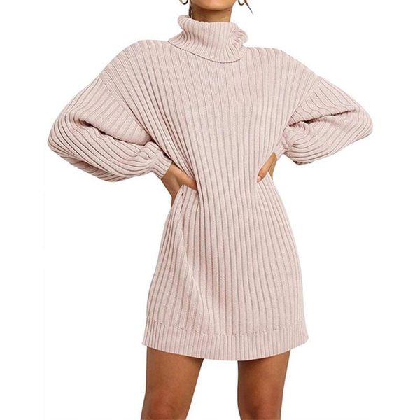 casual dresses women's autumn winter dress sweater knitted slim high neck puffy long sleeve ladies party vestidos fashion1 dozx, Black;gray 
casual dresses women's autumn winter dress sweater knitted slim high neck puffy long sleeve ladies party vestidos fashion1 dozx, Black;gray
