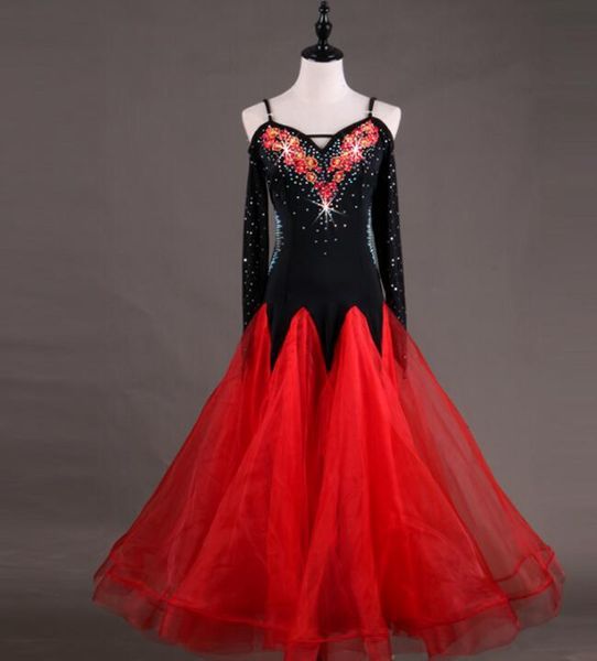 black rhinestones ballroom dance competition dress standard dresses modern costume waltz q070 stage wear, Black;red
black rhinestones ballroom dance competition dress standard dresses modern costume waltz q070 stage wear, Black;red