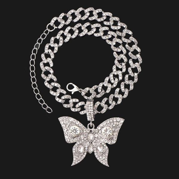 chains iced out butterfly rhinestone paved cuban link chain necklaces for women shiny crystal chunky necklace hip hop pendant jewelry, Silver
chains iced out butterfly rhinestone paved cuban link chain necklaces for women shiny crystal chunky necklace hip hop pendant jewelry, Silver
