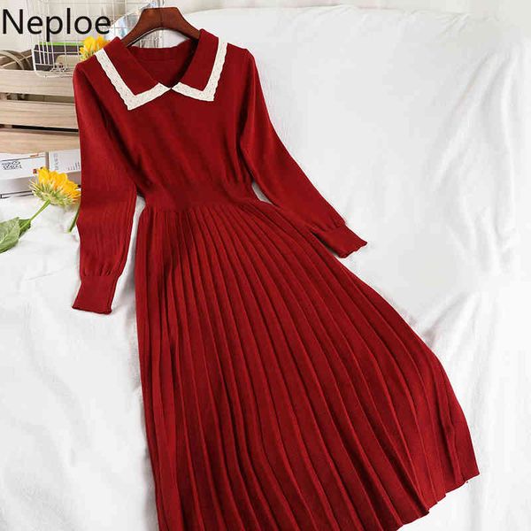 neploe korean midi dresses for women lace slim waist pleated knitted dress fall clothes robe vintage elegant vestidos 4g391 210422, Black;gray
neploe korean midi dresses for women lace slim waist pleated knitted dress fall clothes robe vintage elegant vestidos 4g391 210422, Black;gray