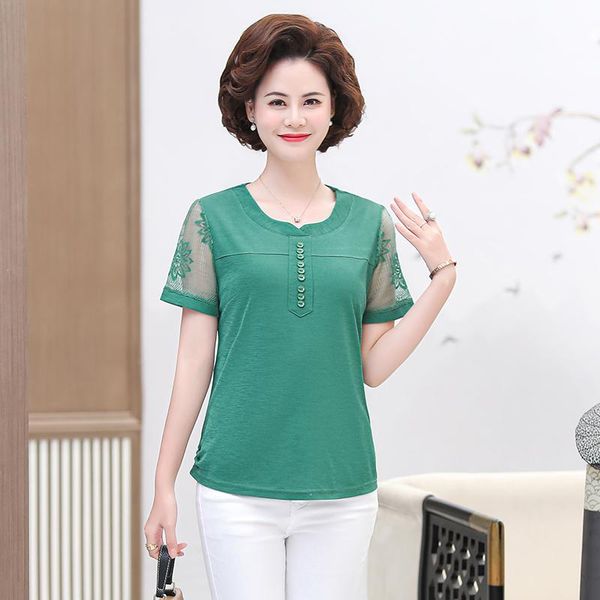 women's t-shirt 2021 middle-aged plus size mothers' clothes t-shirts shirts lady lace short-sleeved summer pullover dress 5xl, White
women's t-shirt 2021 middle-aged plus size mothers' clothes t-shirts shirts lady lace short-sleeved summer pullover dress 5xl, White