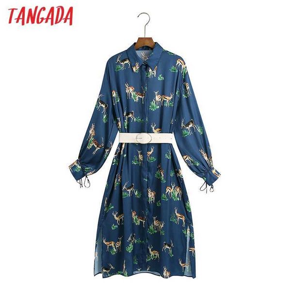 tangada spring fashion women animal print shirt dress with belt long sleeve elegant ladies midi dress 6z63 210609, Black;gray
tangada spring fashion women animal print shirt dress with belt long sleeve elegant ladies midi dress 6z63 210609, Black;gray