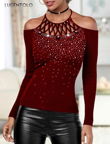 lugentolo t-shirt women slim spring round neck elegant strapless long sleeve solid large size pullover t-shirts women's, White
lugentolo t-shirt women slim spring round neck elegant strapless long sleeve solid large size pullover t-shirts women's, White