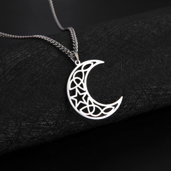 pendant necklaces my shape vintage celtics knot star moon for women men pentagram pentacle stainless steel choker chain jewelry, Silver
pendant necklaces my shape vintage celtics knot star moon for women men pentagram pentacle stainless steel choker chain jewelry, Silver