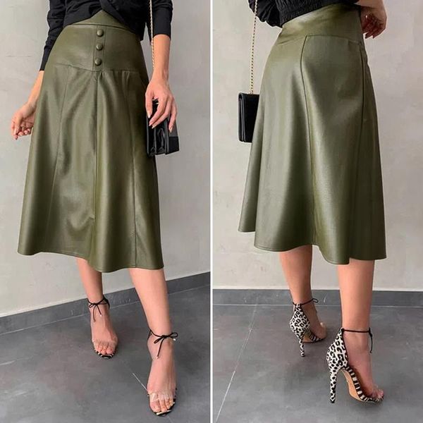 skirts skirt for women celmia spring fashion office pu leather elegant party midi casual loose solid color a-line, Black
skirts skirt for women celmia spring fashion office pu leather elegant party midi casual loose solid color a-line, Black