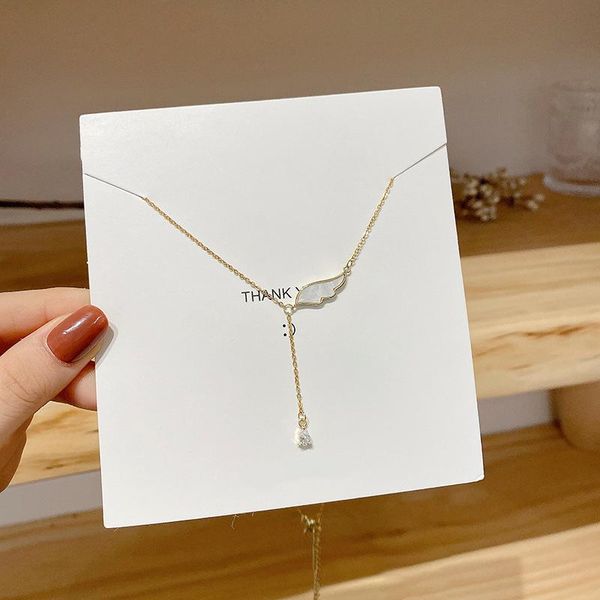 pendant necklaces spring and summer ladies simple creative zircon titanium steel necklace gift exquisite jewelry, Silver 
pendant necklaces spring and summer ladies simple creative zircon titanium steel necklace gift exquisite jewelry, Silver