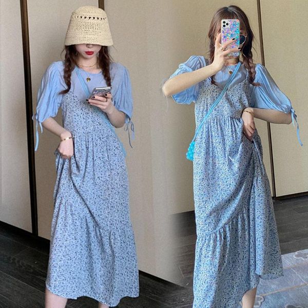 maternity dresses 6687# clothes summer blouse + floral dress sets short sleeves easy matching loose stylish pregnant women, White
maternity dresses 6687# clothes summer blouse + floral dress sets short sleeves easy matching loose stylish pregnant women, White