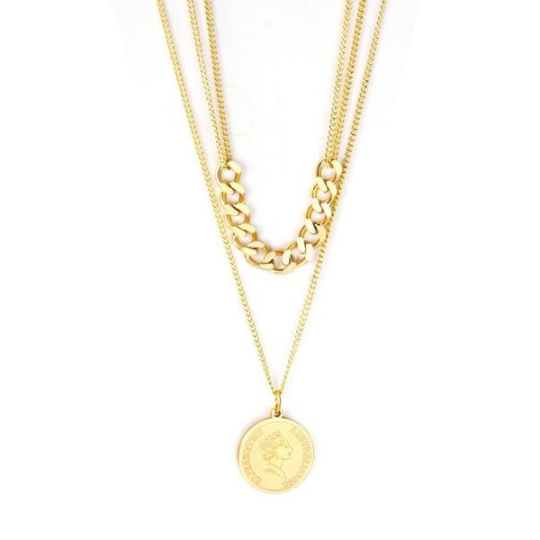 pendant necklaces two layered necklace for women casual party stainless steel round queen pendants link chains wholesale accessories 2021, Silver
pendant necklaces two layered necklace for women casual party stainless steel round queen pendants link chains wholesale accessories 2021, Silver