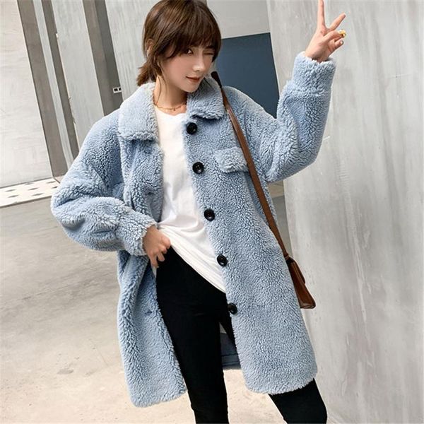 women's wool & blends women coat 2021 autumn winter long sheep shearing fur one lamb velvet jacket w182, Black
women's wool & blends women coat 2021 autumn winter long sheep shearing fur one lamb velvet jacket w182, Black