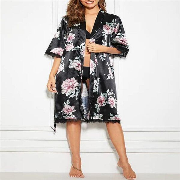 silk satin sleepwear robe female printed lace pajamas nightgown woman bathrobe with belt thin flower dressing gowns for women women's, Black;red
silk satin sleepwear robe female printed lace pajamas nightgown woman bathrobe with belt thin flower dressing gowns for women women's, Black;red