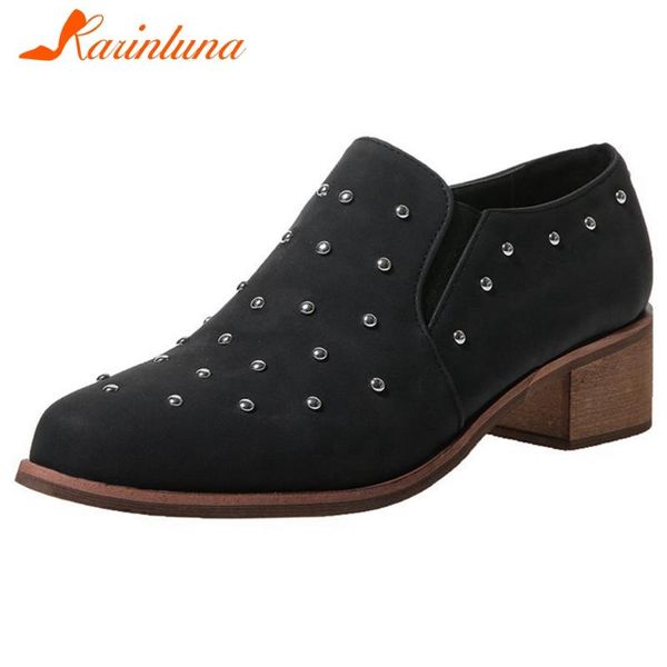 fashion female daily concise casual pumps rivet round toe chunky med heels women classic spring shoes dress, Black
fashion female daily concise casual pumps rivet round toe chunky med heels women classic spring shoes dress, Black