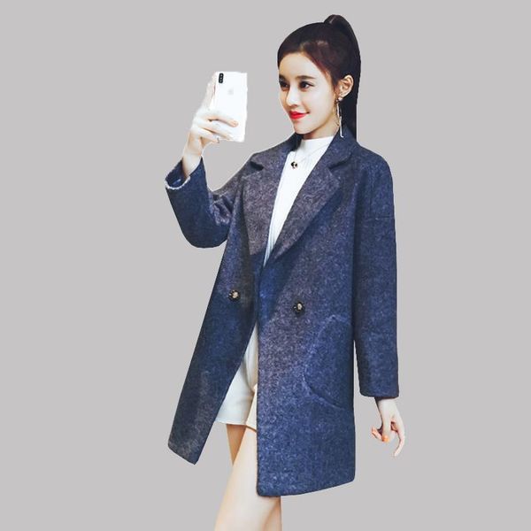 women's wool & blends coat autumn winter 2021 fashion classic solid double row button woolen jacket slim thicken long outerwear large, Black
women's wool & blends coat autumn winter 2021 fashion classic solid double row button woolen jacket slim thicken long outerwear large, Black