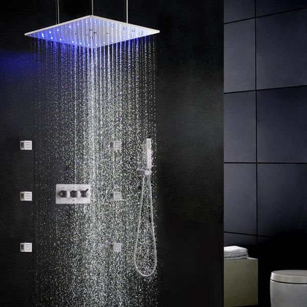 bathroom shower faucet set ceil mount 20 inch led rain head with hand spa body massage combo system sets
bathroom shower faucet set ceil mount 20 inch led rain head with hand spa body massage combo system sets