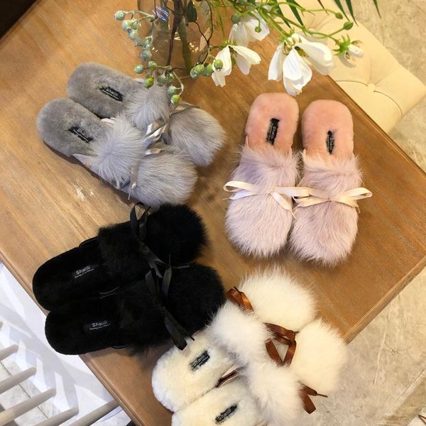 slippers true mao shoes women's autumn and winter 2021 joker bow wrapped toe wool fur one a half dragged out, Black
slippers true mao shoes women's autumn and winter 2021 joker bow wrapped toe wool fur one a half dragged out, Black