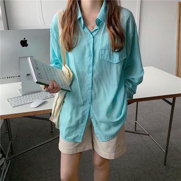 women's blouses & shirts alien kitty 2021 summer elegance long sleeves loose breasted chic all match lady fashion solid pockets, White
women's blouses & shirts alien kitty 2021 summer elegance long sleeves loose breasted chic all match lady fashion solid pockets, White