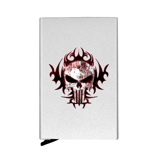 card holders terror skull design fully automatic men anti protect travel metal rfid holder wallet women aluminum case, Brown;gray
card holders terror skull design fully automatic men anti protect travel metal rfid holder wallet women aluminum case, Brown;gray