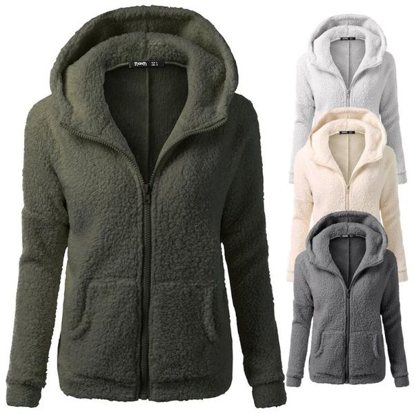 women's hoodies & sweatshirts 2021 fashion women hooded coat winter warm wool zipper cotton outwear artificial fur, Black
women's hoodies & sweatshirts 2021 fashion women hooded coat winter warm wool zipper cotton outwear artificial fur, Black