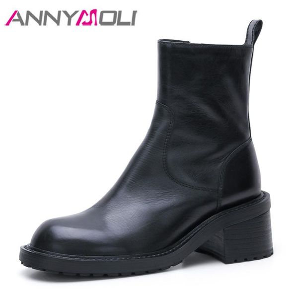 boots annymoli natural genuine leather high heel short women shoes round toe zipper thick heels ankle autumn winter black
boots annymoli natural genuine leather high heel short women shoes round toe zipper thick heels ankle autumn winter black