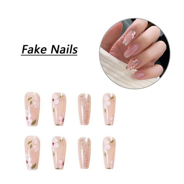 false nails 24pcs long ballerina fake nude pink glitter floral pattern full cover artificial press on manicure decoration, Red;gold
false nails 24pcs long ballerina fake nude pink glitter floral pattern full cover artificial press on manicure decoration, Red;gold