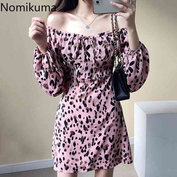 nomikuma slash neck bow tie dresses korean slim waist a-line mini vestidos spring new leopard women dress 6e040 210427, Black;gray
nomikuma slash neck bow tie dresses korean slim waist a-line mini vestidos spring new leopard women dress 6e040 210427, Black;gray
