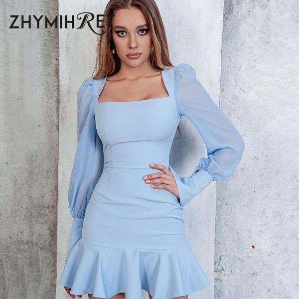 casual dresses zhymihret 2021 autumn square collar ruffles summer dress women chiffon lantern sleeve patchwork bodycon mini vestidos, Black;gray
casual dresses zhymihret 2021 autumn square collar ruffles summer dress women chiffon lantern sleeve patchwork bodycon mini vestidos, Black;gray