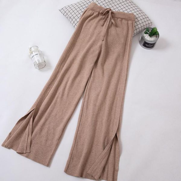 women's pants & capris autumn winter women long trousers female thick split wide leg elastic high waist knitted casual loose ab1189, Black;white
women's pants & capris autumn winter women long trousers female thick split wide leg elastic high waist knitted casual loose ab1189, Black;white
