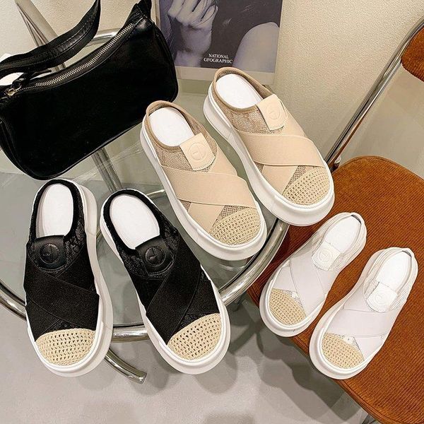 slipper 2021 summer girls solid color fashion casual baotou half slippers, Black;grey
slipper 2021 summer girls solid color fashion casual baotou half slippers, Black;grey