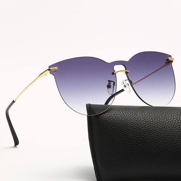 sunglasses fashion rimless design women oversized metal sun glasses uv400 shades eyewear, White;black
sunglasses fashion rimless design women oversized metal sun glasses uv400 shades eyewear, White;black