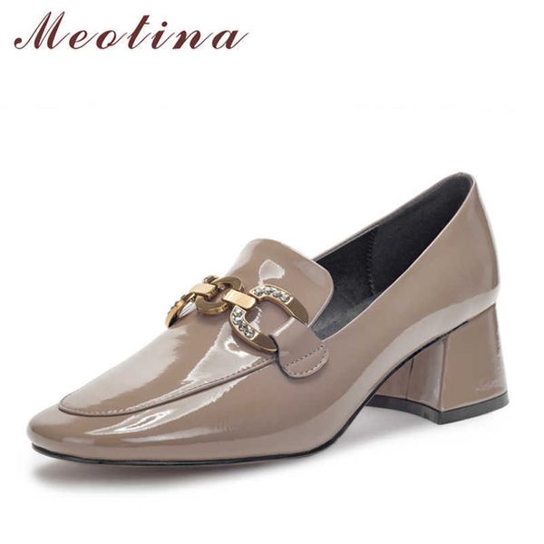 meotina patent leather high heels round toe women shoes chunky heel pumps crystal metal decoration ladies footwear spring black 210608
meotina patent leather high heels round toe women shoes chunky heel pumps crystal metal decoration ladies footwear spring black 210608