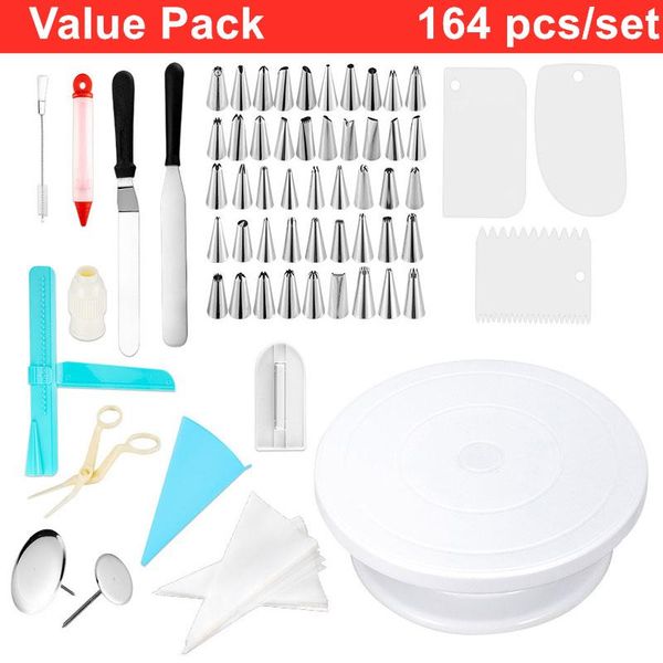 164pcs/set kitchen cake tools nozzle decorating pastry-piping bag baking-kit cookie cream coupler turntable smoother spatula baking & pastry
164pcs/set kitchen cake tools nozzle decorating pastry-piping bag baking-kit cookie cream coupler turntable smoother spatula baking & pastry