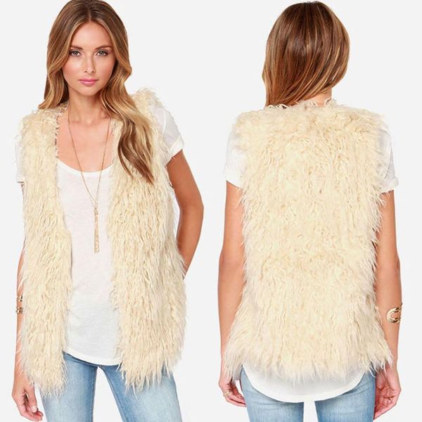 women's fur & faux european and american imitation vest with lamb wool long sleeveless artificial lady's horse clip, Black
women's fur & faux european and american imitation vest with lamb wool long sleeveless artificial lady's horse clip, Black