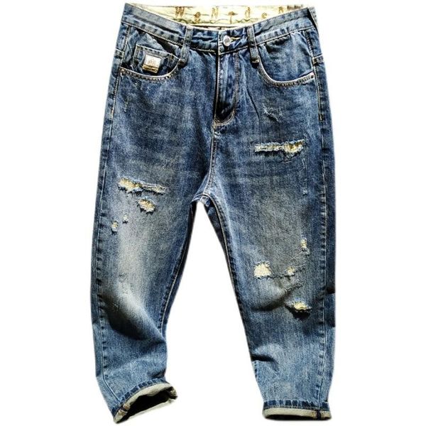 men's jeans fashion 2021 streetwear denim trendy brand ripped pants distressed loose feet school teenagers trousers, Blue
men's jeans fashion 2021 streetwear denim trendy brand ripped pants distressed loose feet school teenagers trousers, Blue
