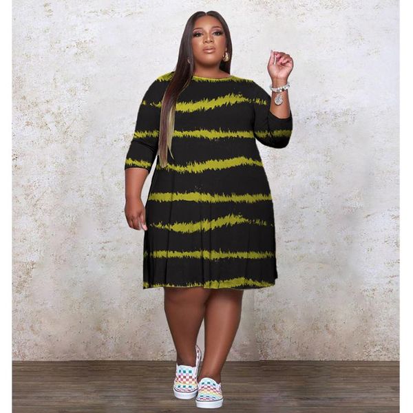 plus size dresses loose dress long sleeve round neck striped casual stretch fall clothes for women fashion wholesale drop, Black
plus size dresses loose dress long sleeve round neck striped casual stretch fall clothes for women fashion wholesale drop, Black
