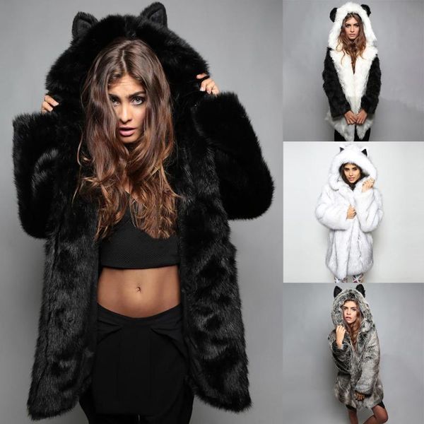 women's fur & faux winter coat women fashion hooded warm furry splicing jacket long sleeve outerwear plus size abrigos mujer invierno 2, Black
women's fur & faux winter coat women fashion hooded warm furry splicing jacket long sleeve outerwear plus size abrigos mujer invierno 2, Black