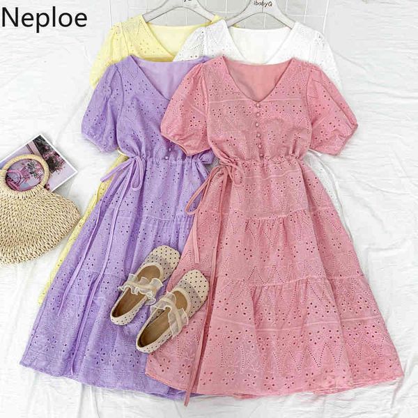 neploe women summer dress fashion v neck single breasted hollow out vestidos mujer slim waist short sleeve slim elegant dresses 210422, Black;gray
neploe women summer dress fashion v neck single breasted hollow out vestidos mujer slim waist short sleeve slim elegant dresses 210422, Black;gray