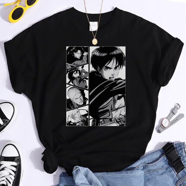 women's t-shirt attack on titan print women t shirt casual comfortable streetwear creativity anime clothing oversize tee fe, White
women's t-shirt attack on titan print women t shirt casual comfortable streetwear creativity anime clothing oversize tee fe, White