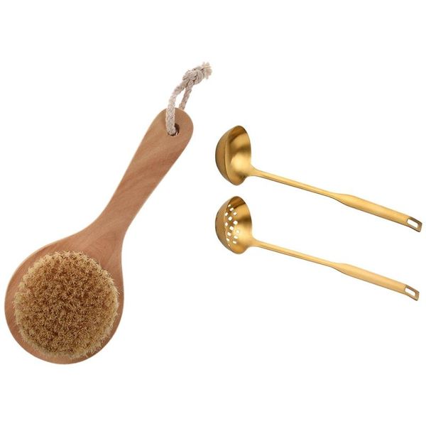spoons -1 pcs long-handled bristle wooden handle body brush skin & 1 set metal soup ladle colander
spoons -1 pcs long-handled bristle wooden handle body brush skin & 1 set metal soup ladle colander