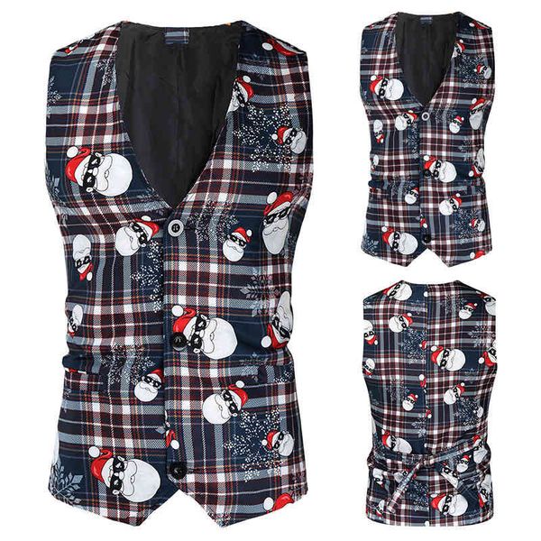 fashion vest 2021 men's christmas digital printing single breasted jacket, Black;white
fashion vest 2021 men's christmas digital printing single breasted jacket, Black;white