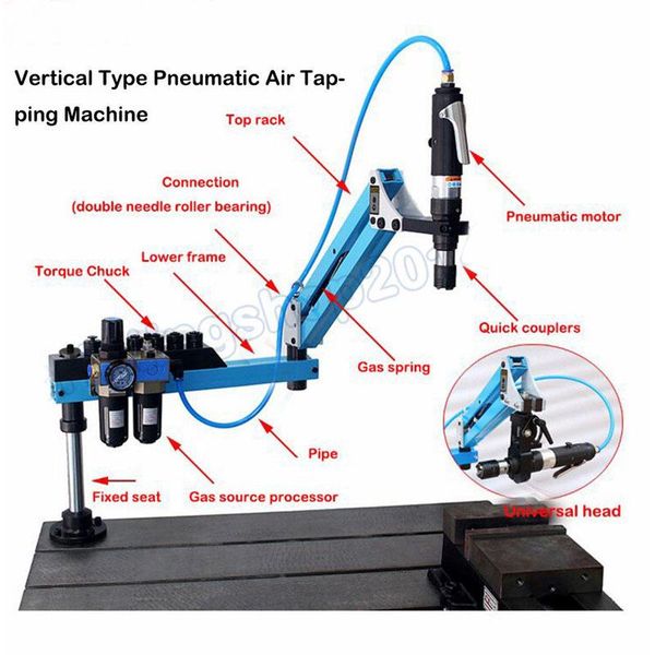 pneumatic tools ce m3-m16 360 degrees angle air tapping machine drilling tapper arm with din iso jischucks
pneumatic tools ce m3-m16 360 degrees angle air tapping machine drilling tapper arm with din iso jischucks