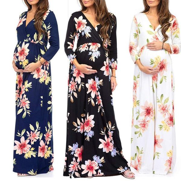 maternity dresses jaycosin pregnancy dress women v-neck long sleeve floral print for po ruffles frenulum, White
maternity dresses jaycosin pregnancy dress women v-neck long sleeve floral print for po ruffles frenulum, White