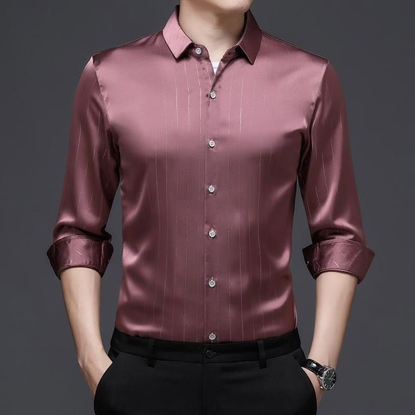 men's casual shirts elegant gentleman light blue green silk mens oversize satin clothes big size office dresses smooth white workwear, White;black
men's casual shirts elegant gentleman light blue green silk mens oversize satin clothes big size office dresses smooth white workwear, White;black