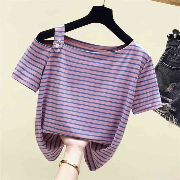 summer women short sleeves stripe off shoulder cotton t-shirt girls students pullover tee a1588 210519, White
summer women short sleeves stripe off shoulder cotton t-shirt girls students pullover tee a1588 210519, White