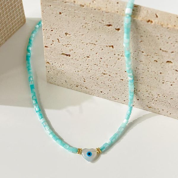 chains monlansher boho blue rice beads shell evil eye necklace women's handmade bohemian daily fashion necklaces jewelry, Silver
chains monlansher boho blue rice beads shell evil eye necklace women's handmade bohemian daily fashion necklaces jewelry, Silver