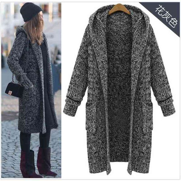 autumn & winter arrival europe and united states sweater plus size women's long hooded cardigan 210527, White;black
autumn & winter arrival europe and united states sweater plus size women's long hooded cardigan 210527, White;black