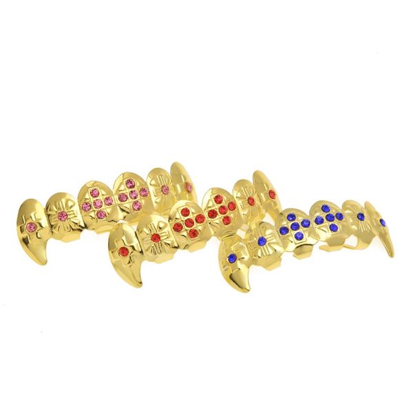 18k real gold punk hiphop multicolor cz zircon vampire teeth fang grillz diamond grills braces tooth cap rapper jewelry for cosplay 680 t2, Black
18k real gold punk hiphop multicolor cz zircon vampire teeth fang grillz diamond grills braces tooth cap rapper jewelry for cosplay 680 t2, Black