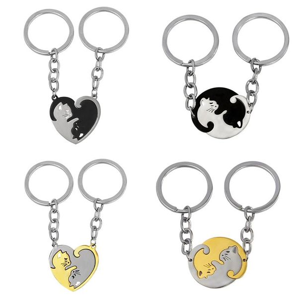 keychains animal pendant black white cat keychain simple friendship gift heart shape gold cute couple jewelry, Silver
keychains animal pendant black white cat keychain simple friendship gift heart shape gold cute couple jewelry, Silver
