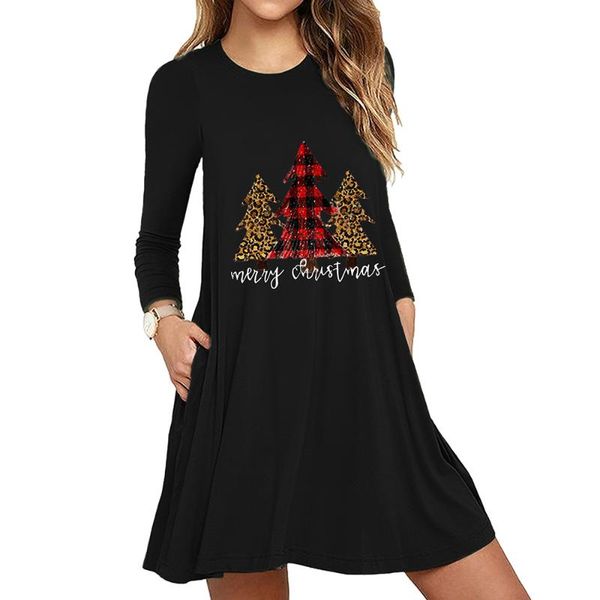 woman dress christmas clothes baggy printed pocket xmas o neck ladies robe long sleeve female vestidos casual dresses, Black;gray
woman dress christmas clothes baggy printed pocket xmas o neck ladies robe long sleeve female vestidos casual dresses, Black;gray