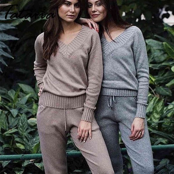 tataria women sweater suits and set autumn winter knitted tracksuit 2 piece pants clothing sets sporting 210514, White
tataria women sweater suits and set autumn winter knitted tracksuit 2 piece pants clothing sets sporting 210514, White