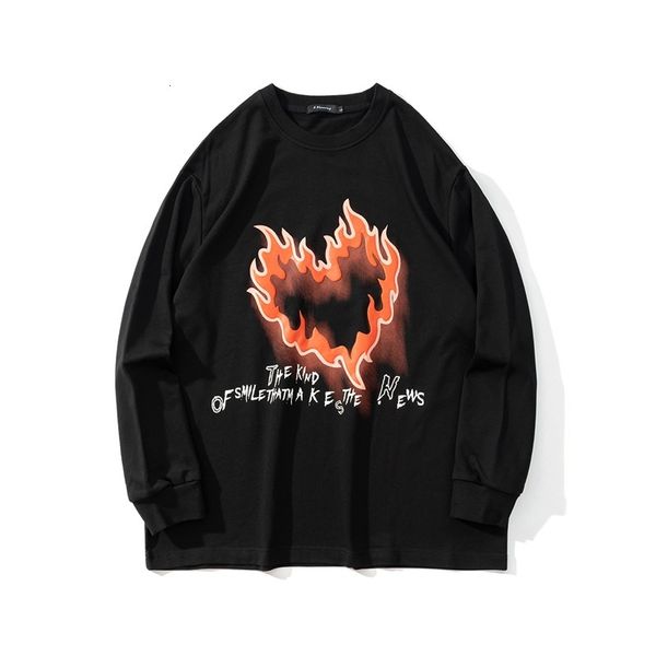 high street flame love foam loose long sleeve t-shirt men's thin oversized round neck sweater couple's wear, Black
high street flame love foam loose long sleeve t-shirt men's thin oversized round neck sweater couple's wear, Black